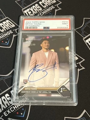 2023 Topps Now RC Bryce Young 1st Overall Pick Auto /199 Carolina Panthers PSA 9 - Image 1 of 4