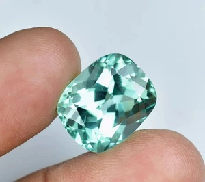 Piedra preciosa suelta impecable turmalina azul neón verdoso natural de 17,65 quilates - Imagen 1 de 4