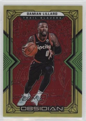 2021 Panini Obsidian Electric Etch красный желтый и зеленый залив /99 Damian Lillard - Изображение 1 из 2