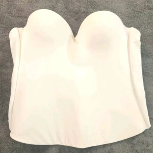 NEU weiß trägerlos verstellbar Bustier Korsett Longline BH 40B Hochzeit Shapewear - Bild 1 von 11