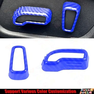 Cubierta de botón de ajuste de asiento de coche de fibra de carbono azul para Subaru WRX 2015-2021 - Imagen 1 de 4