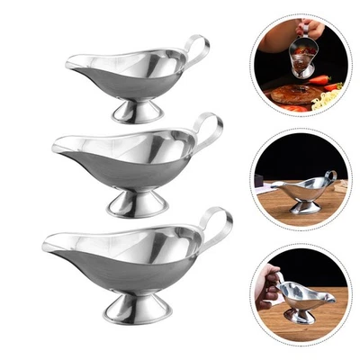  3pcs in acciaio inox salsa in acciaio inox barche condimento barche da cucina - Immagine 1 di 4