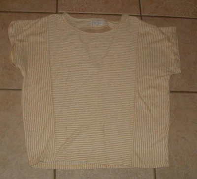 Suéter Ligero A Rayas Doradas Talla Mediana Ropa Informal Cerradura Espalda MAURICES Foto 1 de 3