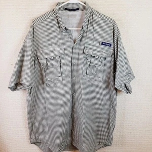 Camisa Columbia PFG Super Bahama Para Hombre XL Verde Cuadros Manga Corta Ventilada Pesca - Imagen 1 de 17