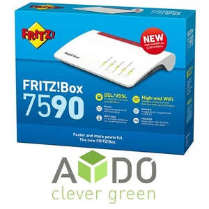 AVM FRITZBox 7590 MESH WLAN Supervectoring VDSL DSL Gigabit Modem TOP - Picture 1 of 3