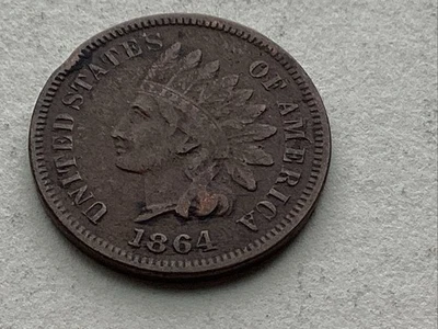 (1) Centavo/penique cabeza india semillave 1864L casi fino/buen estado ¡Bonito! Foto 1 de 4