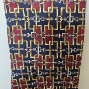 Corbata de cuello vintage Henry Grethel de seda italiana para hombre hecha en EE. UU. diseño de cadena - Imagen 1 de 6