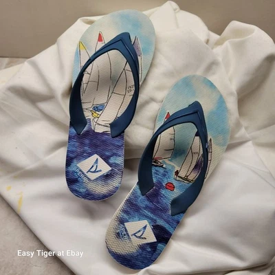 NUEVO SIN ETIQUETAS TALLA 7 SPERRY MUJER MUELLE SANDALIA TANGA CHANCLAS VELERO AZUL Foto 1 de 4