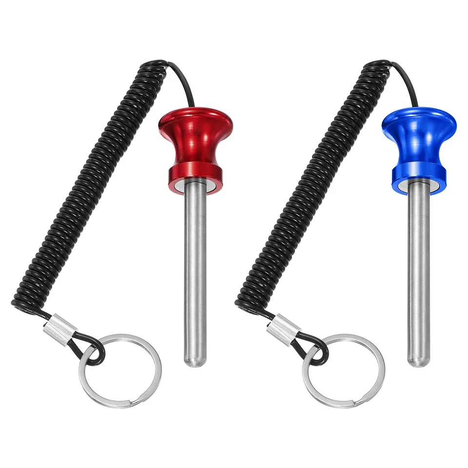 Pin de pila de peso 0,4 x 3,1 pulgadas Pin de gimnasio con cuerda de tracción (paquete de 2, azul/rojo) Foto 1 de 4