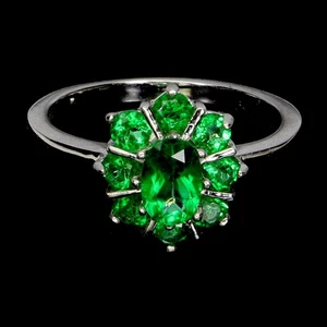 925 Sterling Silver Ring Oval Green Topaz 6x4mm Natural Gemstone Jewelry Size 6 - Picture 1 of 13