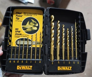 Drill Bit Set Titanium Pilot Point Clean No Spin Shank Home Shop (14-Piece) - Picture 1 of 1