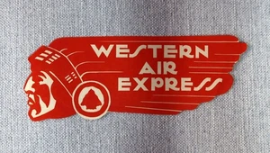 Western Air Express Airline Gepäck Gepäck Etikett Aufkleber Sticker 1926-31 - Bild 1 von 2