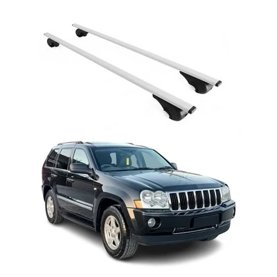 Barras transversales de techo duraderas para Jeep Grand Cherokee 2005-2010 gris 2x Foto 1 de 4