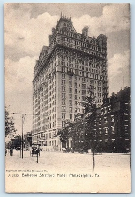 c1905 Philadelphia Pennsylvania Postcard Bellevue Stratford Hotel Building Road Foto 1 de 2