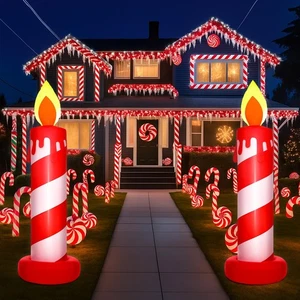 2 Stck. 6,89 Fuß Weihnachten Aufblasbare Zuckerstange Kerze Außendekoration, Bu... - Bild 1 von 6