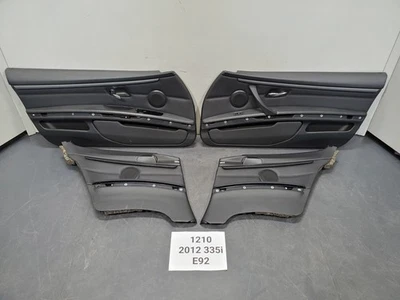 ✅07-13 OEM BMW E92 328 335 paneles de tarjetas de puerta delantera trasera negro Dakota CUERO CONJUNTO* Foto 1 de 4