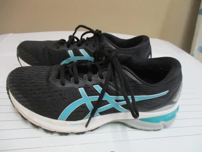 Asics GT-2000 9 Athletic Running Shoes Women's Size 8 Wide Black Teal Flyte Foam - Image 1 of 4