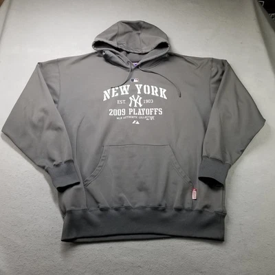 New York Yankees Hoodie Mens Size XL Gray 2009 Playoffs Majestic Therma Base - Image 1 of 4