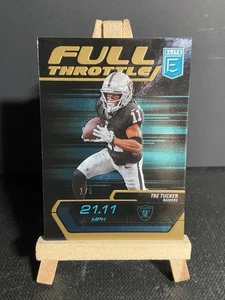 Tre Tucker 2024 Donruss Elite Full Throttle Gold Prizm /5 #18 RAIDERS RARE SSP - Bild 1 von 2