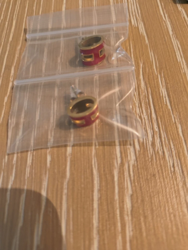 Pendientes Hermes Mini Pop H 100 % auténticos chapados en oro naranja Foto 1 de 3