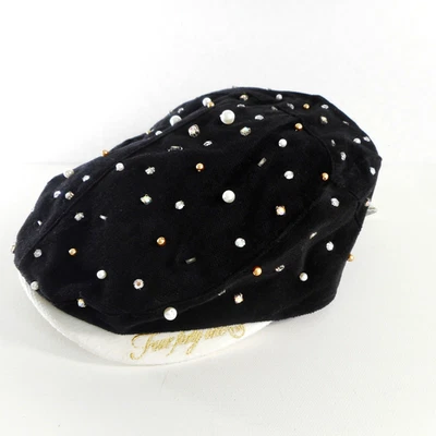 Gatsby Hat Newsboy Cap Womens Black Velvet Bling Golf Driving Four Forty One - Image 1 of 4