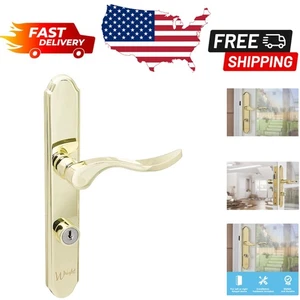 Elegant Serenade Mortise Keyed Lever Lock with Deadbolt, Polished Brass Finish - Picture 1 of 12