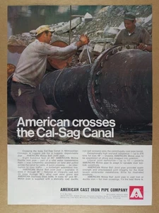 1970 American Cast Iron Pipe Cal-Sag Channel Chicago Waterway System Vintage Ad - Bild 1 von 1
