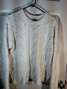 Pol Sweater Junior Sz P 16 Cable Chunky Knit  White Warm Soft - Picture 1 of 7