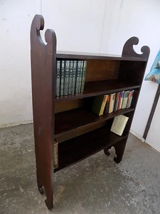 freestanding,edwardian,large,mahogany,open front,adjustable,bookcase,antique - Picture 1 of 12