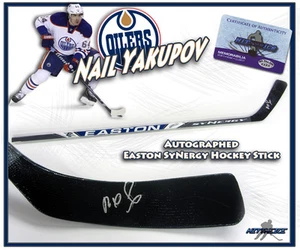 NAIL YAKUPOV Signed EDMONTON OILERS EASTON HOCKEY STICK w/COA - Picture 1 of 1