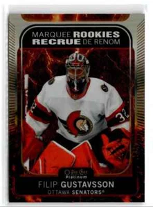 2021-22 O-Pee-Chee Platinum Filip Gustavsson RC #229 Marquee Rookies Hot Magma - Imagen 1 de 2