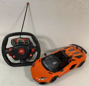 WonderPlay 27mhz 1:18 R/C Car W/Headlights & Opening Doors Orange Tested - Picture 1 of 8