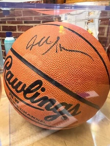 Allen Iverson Autographed/Signed Basketball - w/COA, Case - Rawlings NCAA Ball - Picture 1 of 4