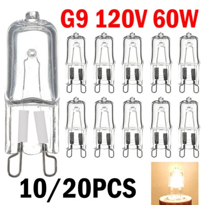 10/20 PCS G9 120V Light 60W Bulb T4 Bi-Pin base Dimmable 2700K Warm White - Image 1 of 4