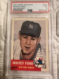 1991 Topps Archives Whitey Ford #207 / 1953 Reprint PSA EX 5 - Bild 1 von 2