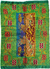 Green Antique Rug, Anatolian rug, Wool rug, Turkish Rug, deer decor kilim Rug