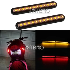 Motorcycle 24LED Flowing Turn Signal Tail Brake Light Strip Bar For Harley Honda - Picture 1 of 11