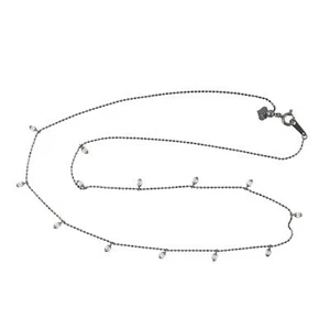 Collar De Cadena Con Perlas De Diamante De 0.39ct En Oro Blanco De 18k - Imagen 1 de 5