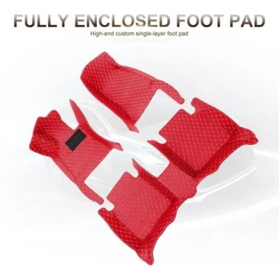 Car Floor Mat For Volkswagen Beetle A4 2008-2011 PU Leather Carpet Liners Red - Image 1 of 4
