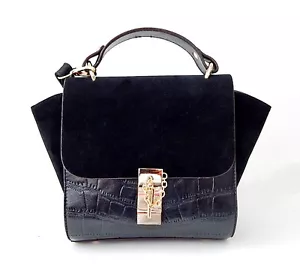Brandneu Damen Kunstleder Bolsas Crossbody/Schulter Handtasche schwarz - Bild 1 von 12
