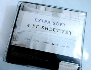 Hotel Collection Luxury King Gray Extra Soft 4 PC Bed sheet Wrinkle Free Park - Picture 1 of 7