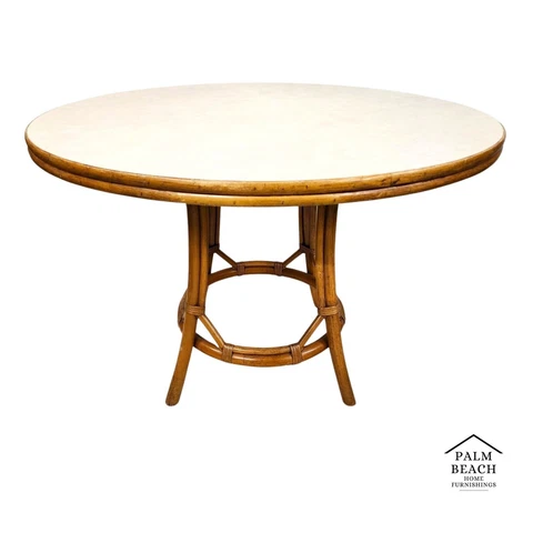Vintage Bamboo Dining Table Old Florida Boho Cover