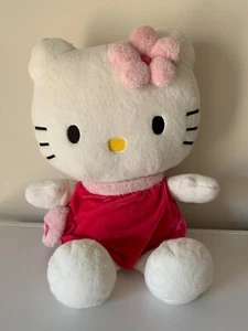 Hello Kitty Sanrio Plush 2011 Pink Dress Handbag Bow 17" Soft Toy Beanie Butt - Picture 1 of 13