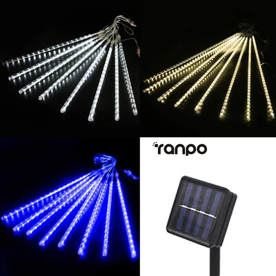 Solar 8 Tubes LED Fairy String Light Tree Lamp Decor Falling Christmas 30 Rain - Image 1 of 4