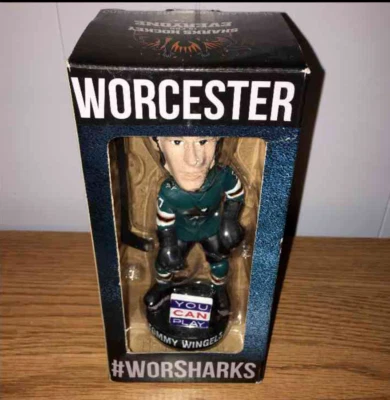 Tommy Wingels Worcester/San Jose Sharks AHL NHL Bobblehead DCU Center SGA  - Image 1 of 4