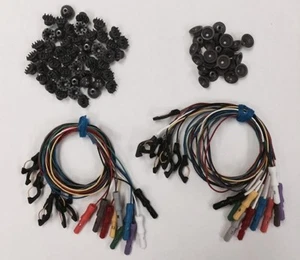 Pkg of 50 Disposable/Reusable Dry Electrodes, 25 EEG Cup Electrodes,20x 18"wires - Picture 1 of 1