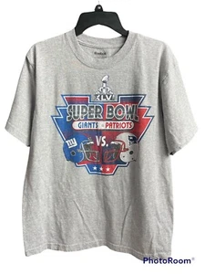 2012 Reebok Super Bowl Giants vs Patriots Short Sleeve T-shirt Size Large - Picture 1 of 3