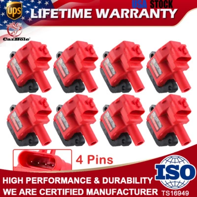 Bobina de encendido 8 piezas UF192 para Chevrolet Camaro 97-04 Corvette GMC Sierra 1998-02 Foto 1 de 4