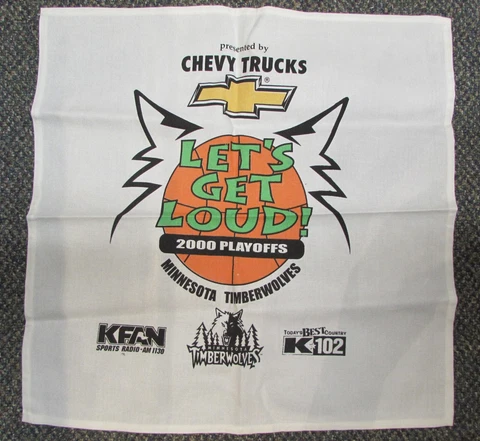 2000 Minnesota Timberwolves "Let's Get Loud" Playoff "Towel" - 19.5" x 19" Cover