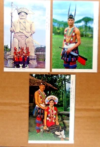 Ami cultura tribale indigena Taiwan lotto 3 cartoline d'epoca mai usate - Foto 1 di 2